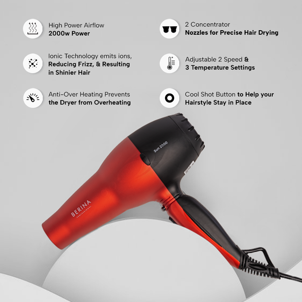 Sun 2200W (Red & Black) Hair Dryer